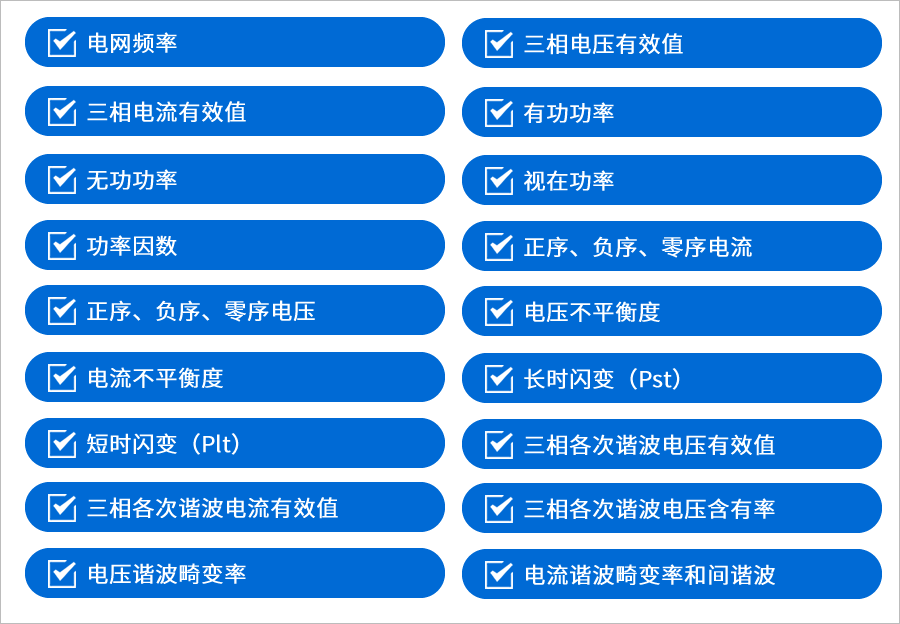 A類電能質量在線監測裝置測量功能